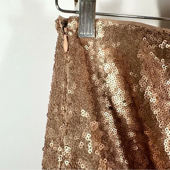 ABERCROMBIE & FITCH Rose Gold Sequin Mini Skirt Lined Size S - Picture 6 of 6